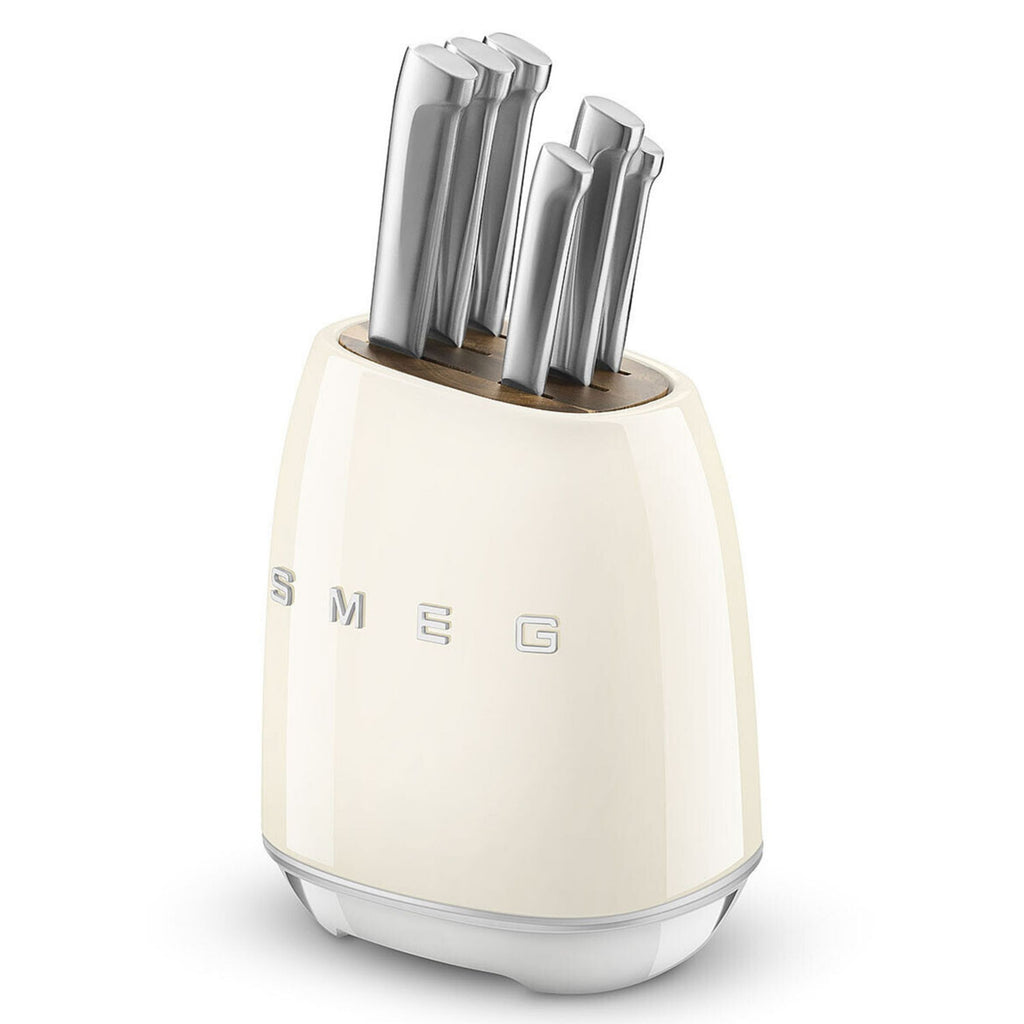 Smeg KBSF02 Pastel Krem Standlı Bıçak Seti
