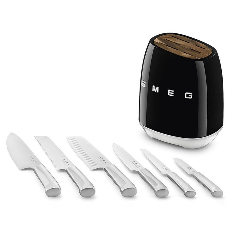 Smeg KBSF02 Pastel Siyah Standlı Bıçak Seti