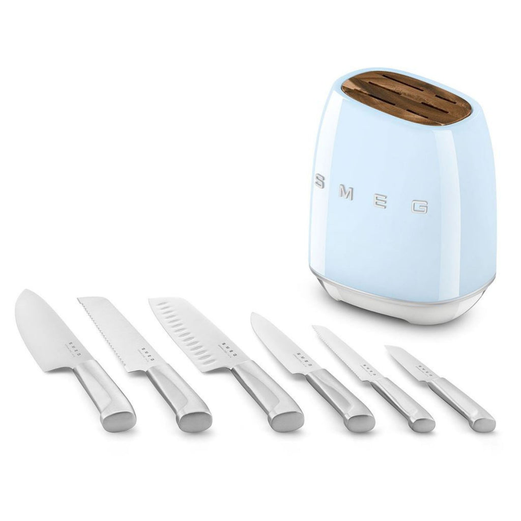 Smeg KBSF02 Pastel Mavi Standlı Bıçak Seti